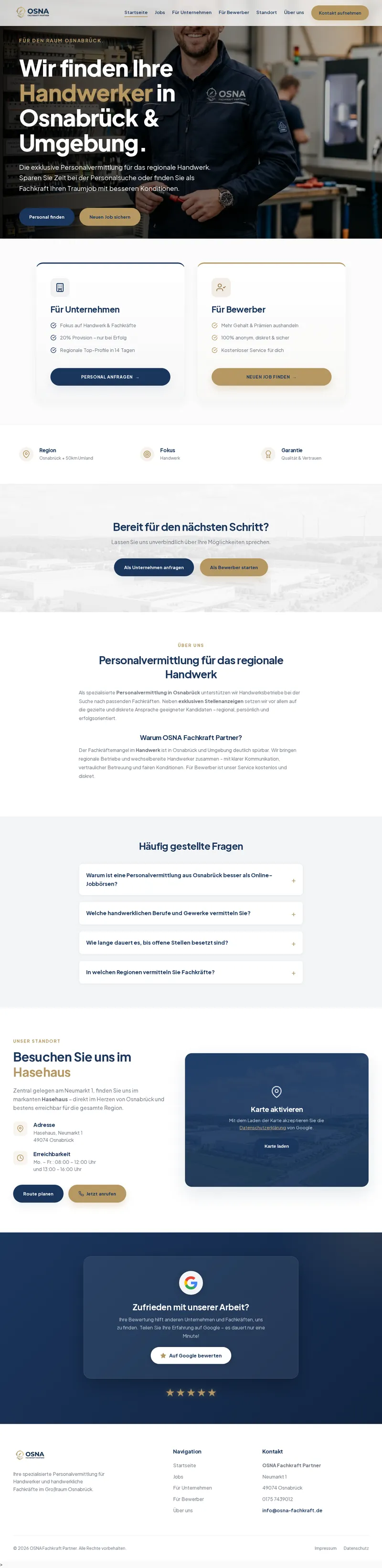 OSNA Fachkraft Partner Website