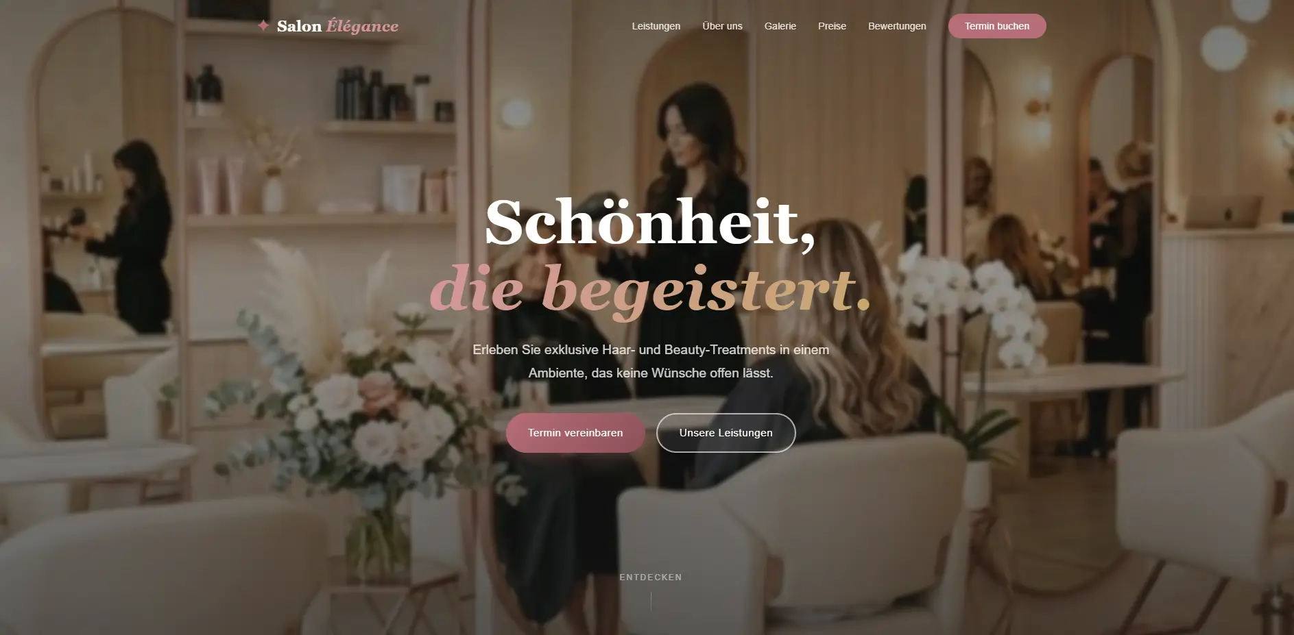 Salon Élégance – Beauty Website Demo
