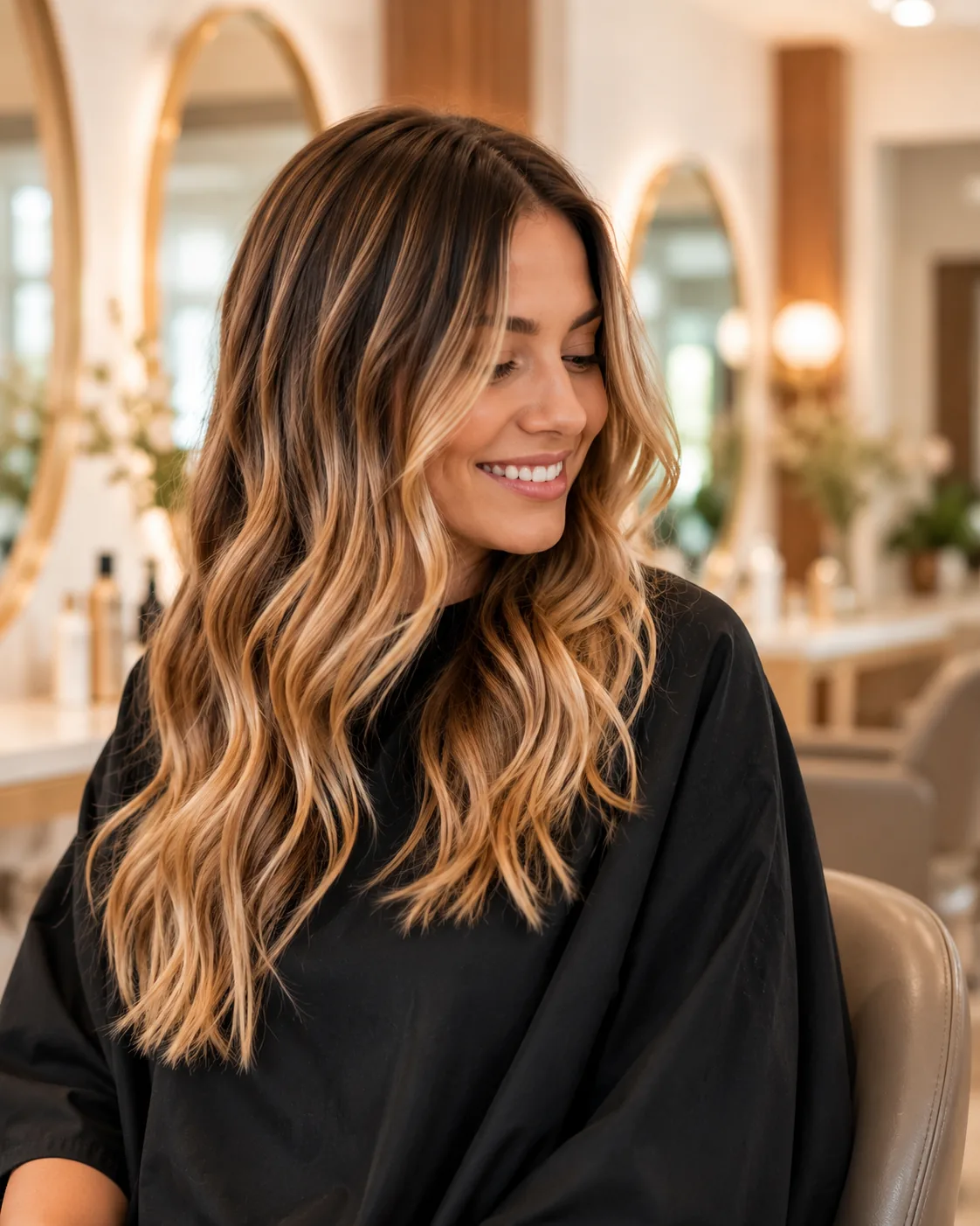 Kundin mit frischer Balayage